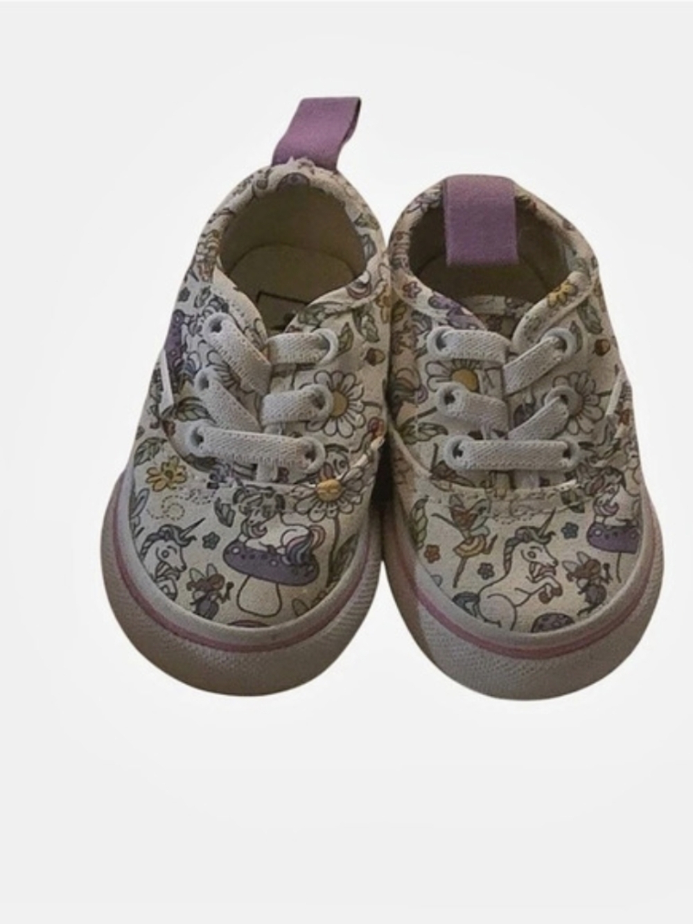 Vans Authentic Fairy Tale Unicorn Fairy Mushroom Floral Toddler Shoes Size 2